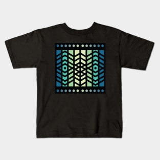 “Dimensional Being” - V.3 Blue/Green - (Geometric Art) (Dimensions) - Doc Labs Kids T-Shirt